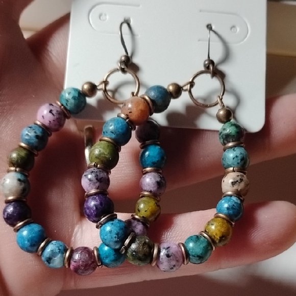 Jewelry - Multicolor Beaded Hoop Earrings